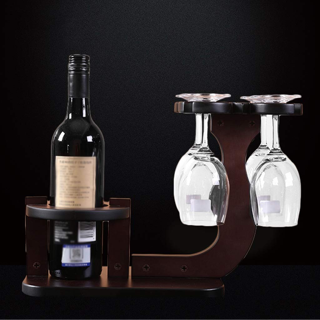 Estante de Vino Simple de Moda, Soporte de Copa de Vino de Madera Maciza, Soporte de Copa de Vino al revés, Adornos de decoración para el hogar y la Sala de Estar