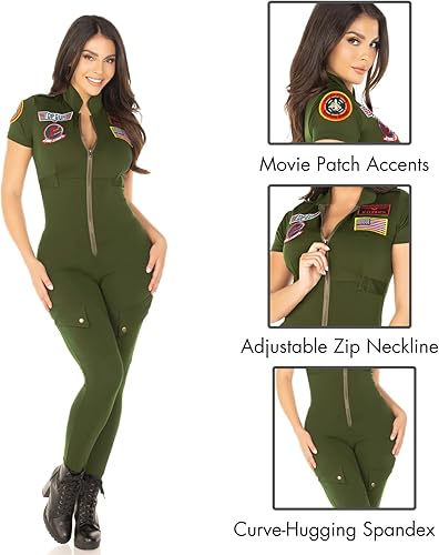 Miniatura 5 de 1pc Señoras parte superior Gun Vuelo Suit-Verde