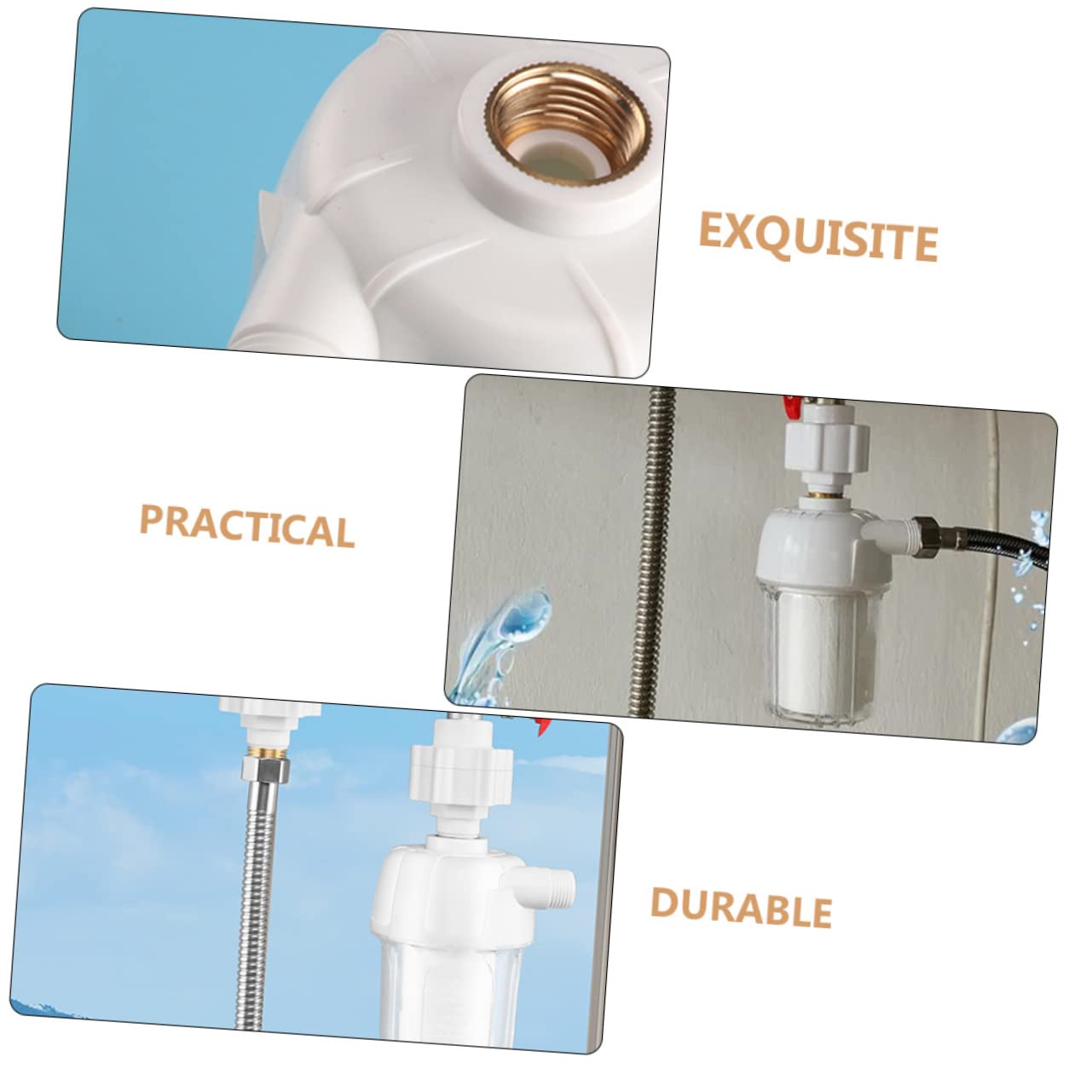 TEHAUX Household Water Purifier White Prefilter for Shower and Washing Machine Reduces Sediment Scale Water Filter Easy to Install Physical Filter for Safe Home Use