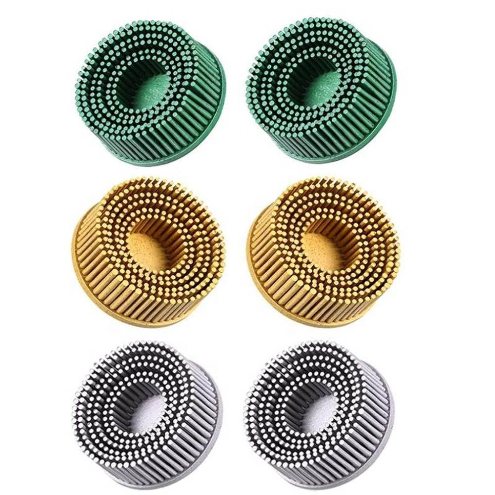 2 Inch 3 Inch Bristle Disc Assorted Grit Abrasive Removal Brush Polishing Wheel for Metal Deburring Blending Cleaning Rust Tools,80 Grit,3 Inch