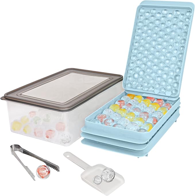 Ice Cube Tray with Lid and Bin, ZUJOE 210pcs Mini Ice Cubes