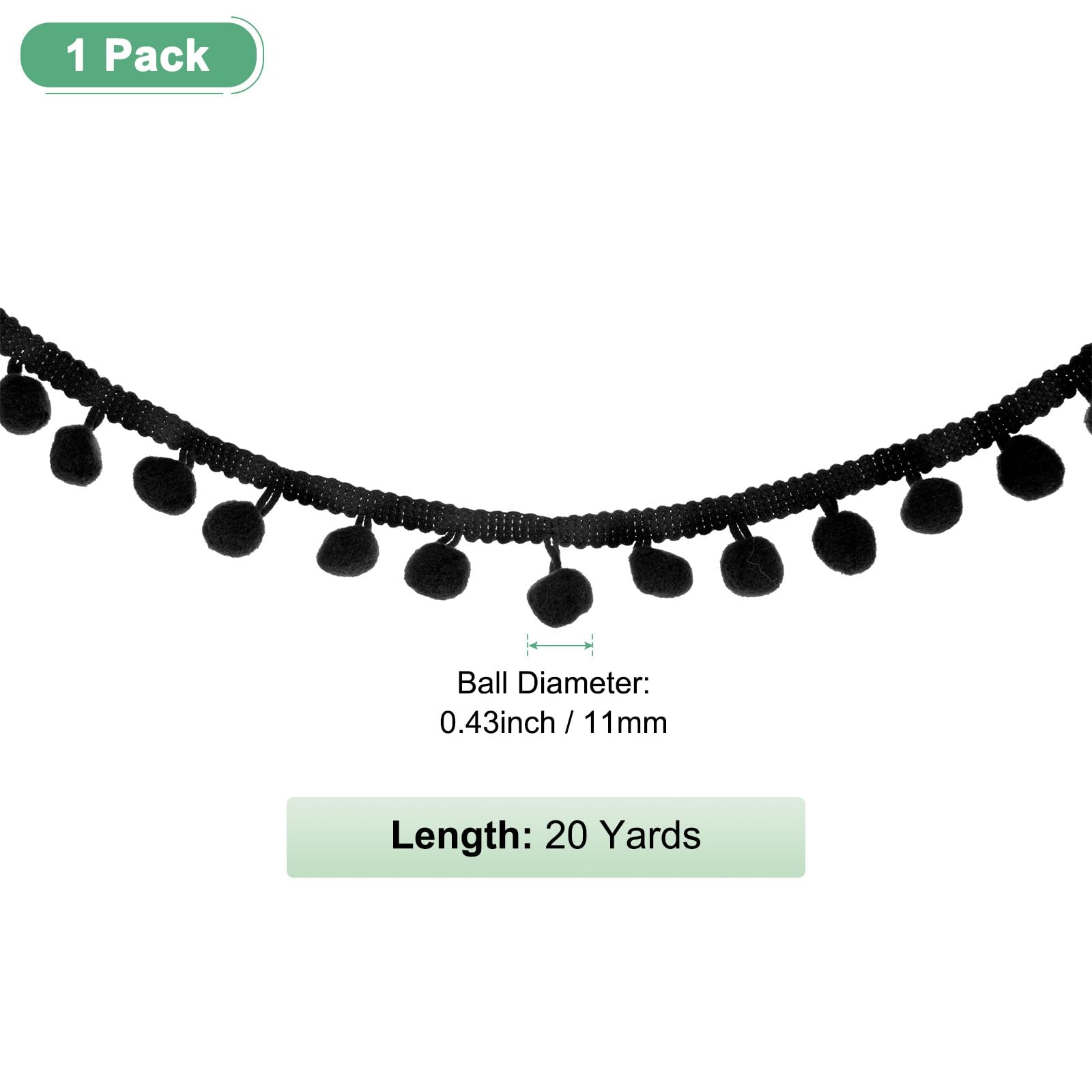 M METERXITY Pom Pom Ball Fringe Trim - Image 3
