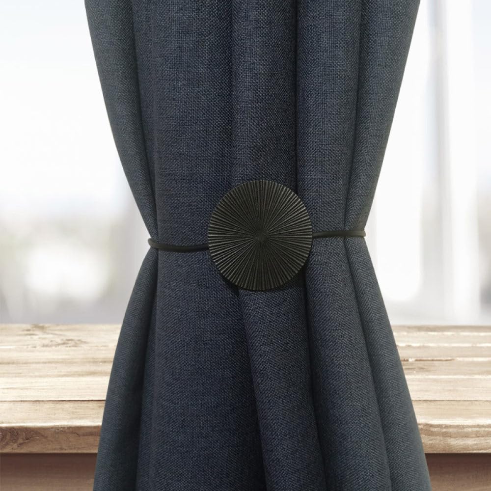 Alzapaños para cortinas de ventana magnéticos de metal negro para salones de hogar