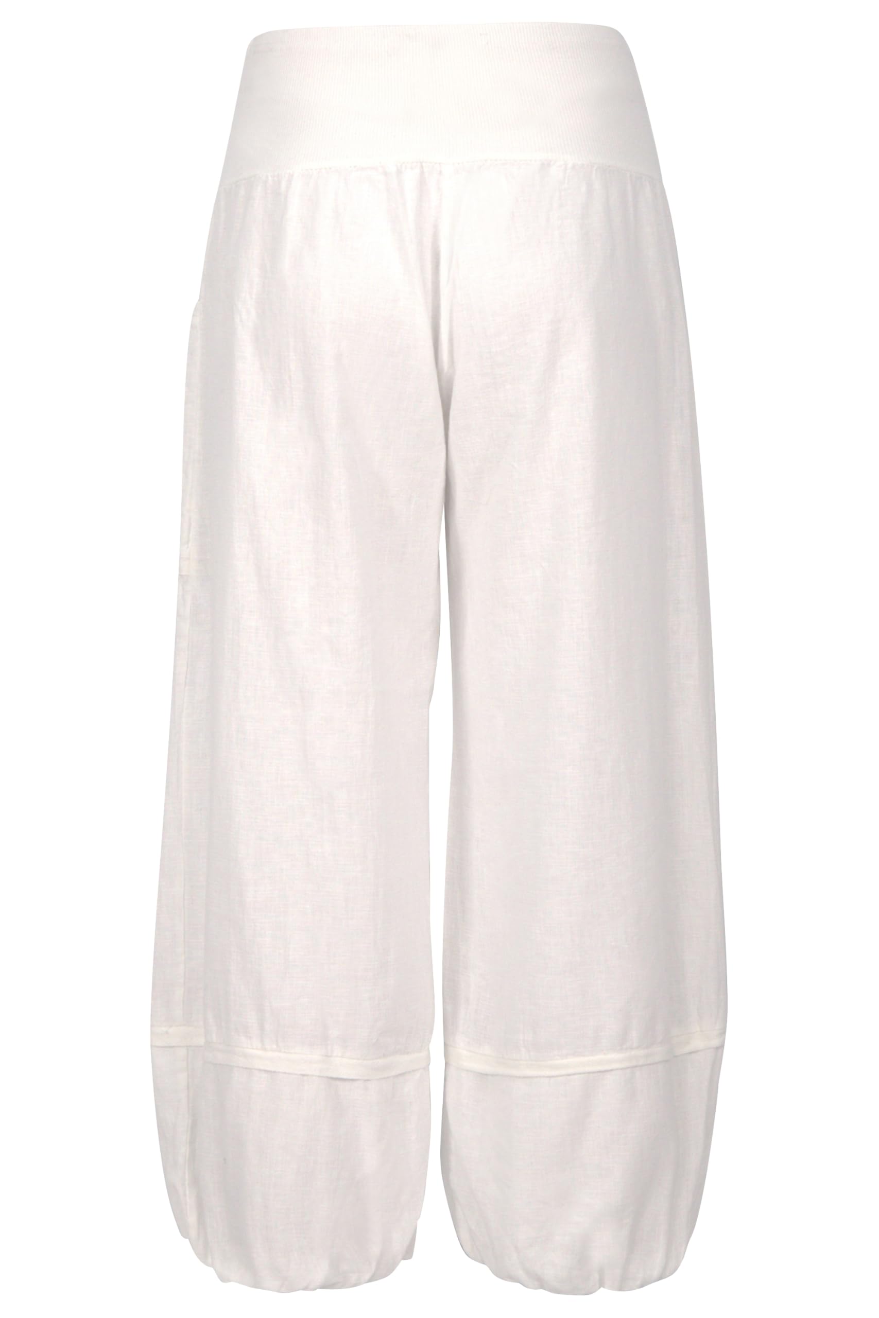 Malito Damen Hose aus Leinen - Stoffhose in Uni Farben - Freizeithose für den Strand - Chino - Capri Hose 1575