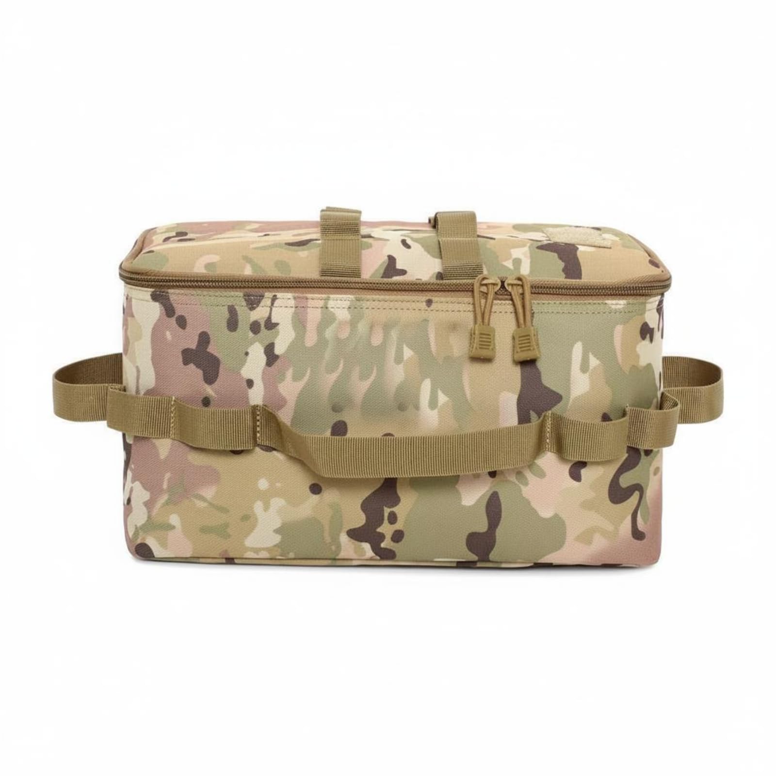 Multi-Compartment Camping Cooker Carrying Case Portable Camping Cookware Bag Large Capacity Picnic Gear Storage Tote Water-Resistant for Campers, Cp Camo-image-24