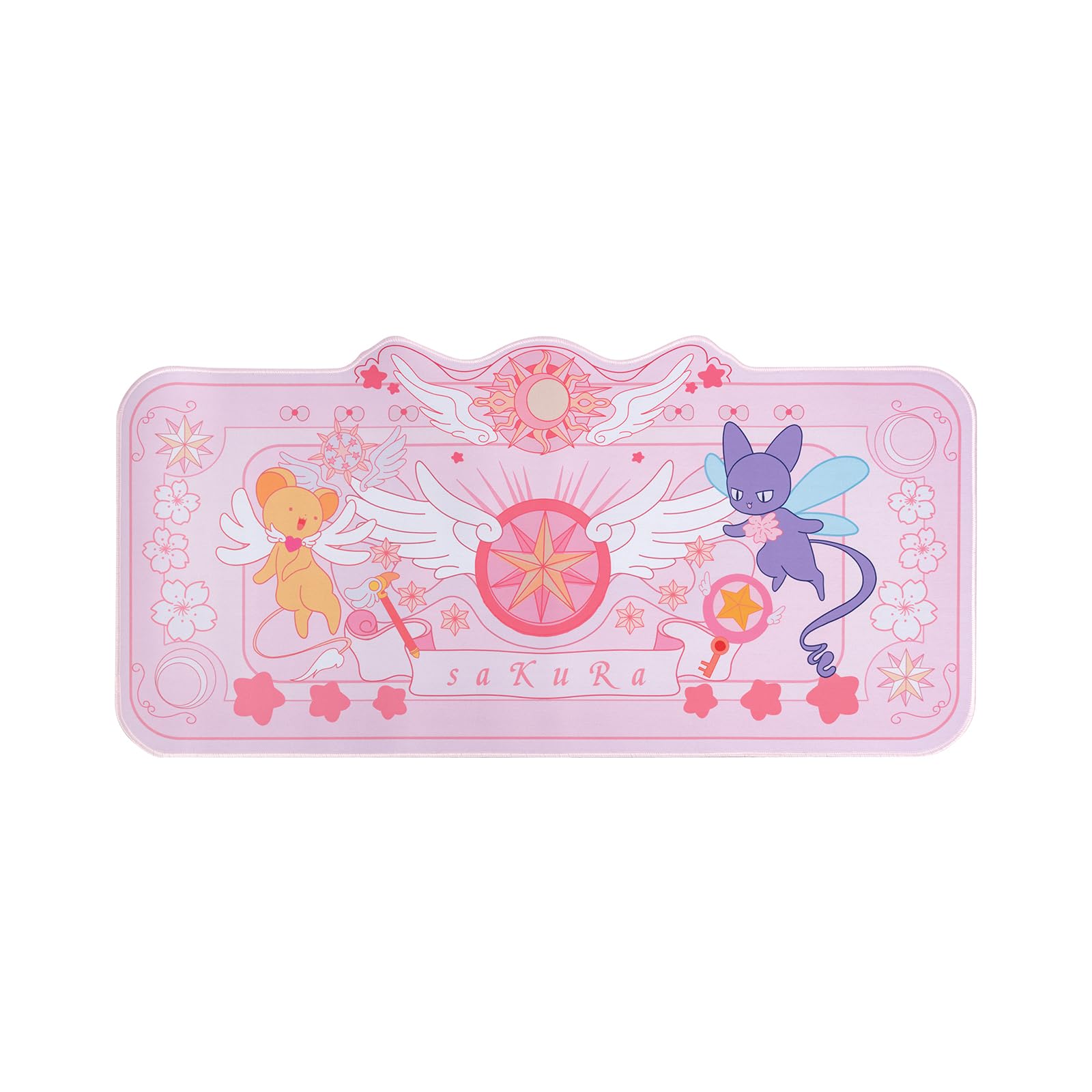 WISHAVEN - Alfombrilla de computadora grande de goma antideslizante para teclado, teclado Kawaii para juegos, PC, portátil, alfombrilla de mouse y protector de computadora de mouse - Sakura Magic