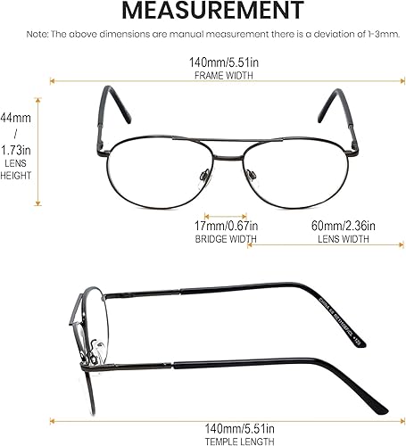 Miniatura 1 de Calabria 1110C Metal Pilot Reading Glasses Men Women Designer Trendy Readers Chic Modern Classic Eyeglasses Stylish Durable