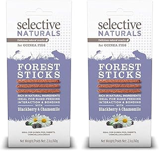 Supreme Petfoods 2 Pack of Selective Naturals Forest Sticks Guinea Pig Treats, 2.1 Ounces each, with Blackberry and Chamomile