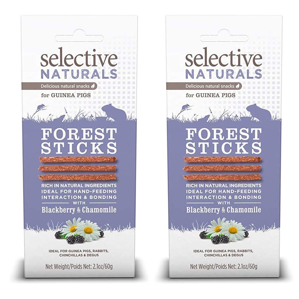 2 Pack of Selective Naturals Forest Sticks Guinea Pig Treats, 2.1 Ounces each, with Blackberry and Chamomile