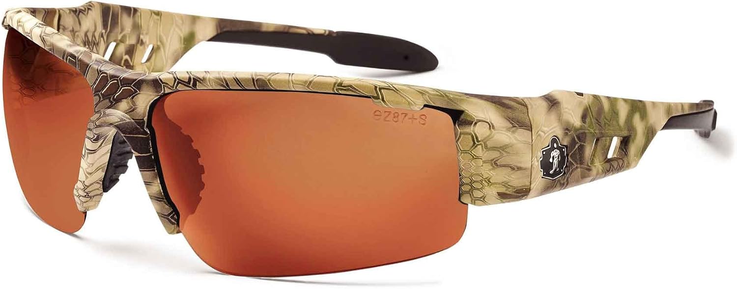Ergodyne Skullerz Dagr Safety Sunglasses - Kryptek Highlander Brown Camo Frame, Copper Lens