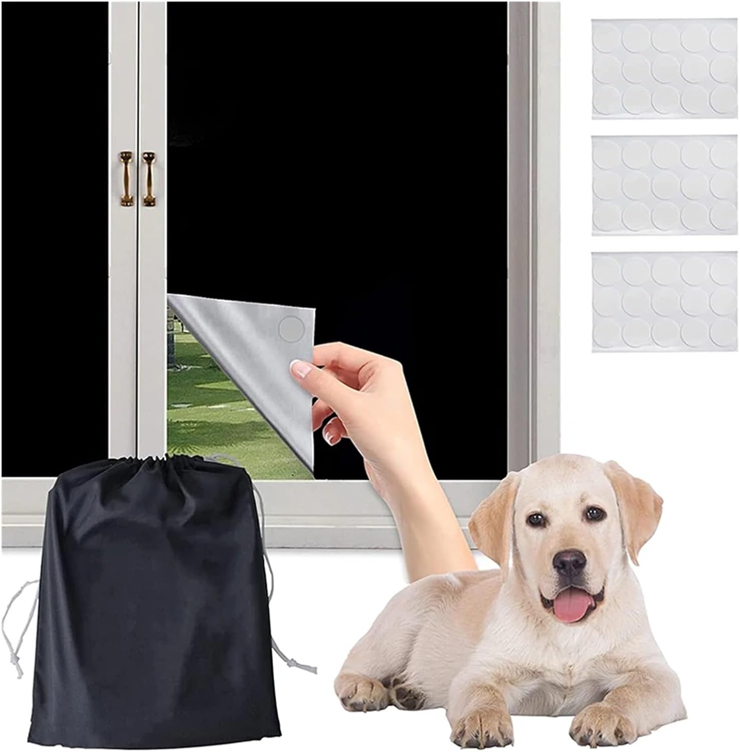 Self-Adhesive Pleated Blinds Half Blackout Windows Curtains for Kitchen Bathroom Balcony Shades for Coffee/Office Window for Window(Excluding Tools,150X300CM)