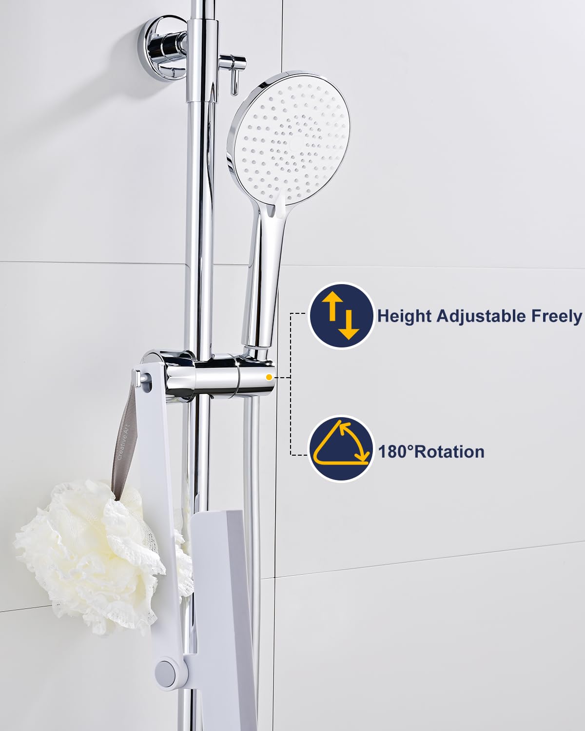 YEAUPE PRO Columna de Ducha Acero Inoxidable sin Mezclador, Ducha de lluvia 30 * 20CM, Teleducha Regulable en 3 Modos, Barra de Ducha Regulable en Altura de 65 a 102CM Set Ducha