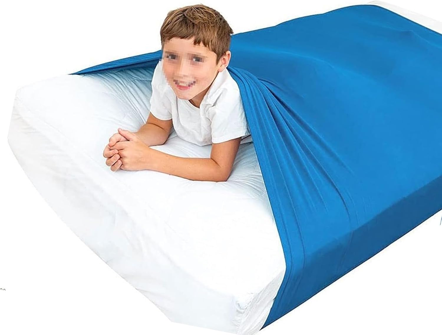 Body Sensory Bed Sheets for Kids & Adults with Sleep Struggles Soft Cozy Compression Snug Fit Sleep Sack Weighted Blankets to Help Children Calm Down(Sky blue,Twin 98x147cm/39x58in)
