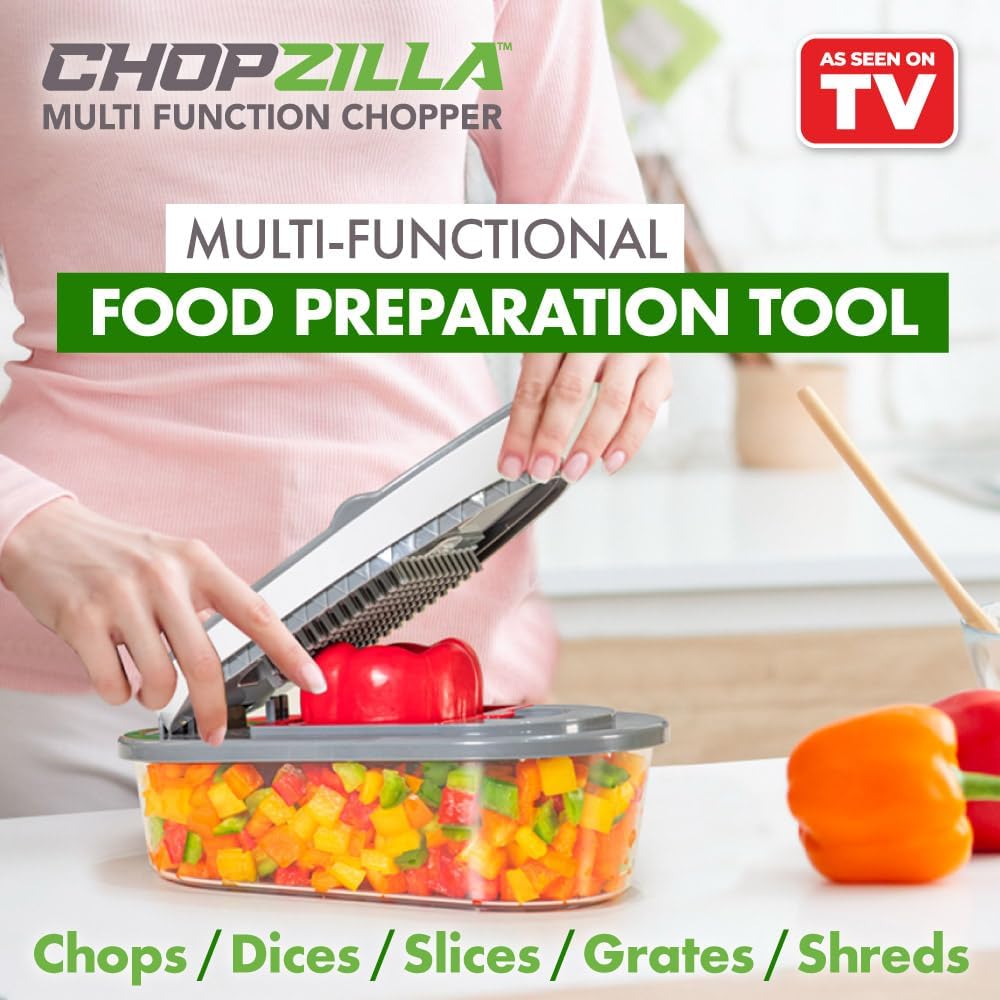 Vetable Chopper and Mandoline Slicer with Container, 4