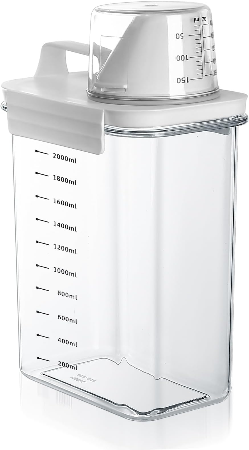 JJWUYUE Airtight Detergent Dispenser with Measuring Cup, Detergent Washing Powder Storage Box, Laundry Powder Box, Storage Container for Detergent, Food Container, 2300 ml, CYKJ-2302-2