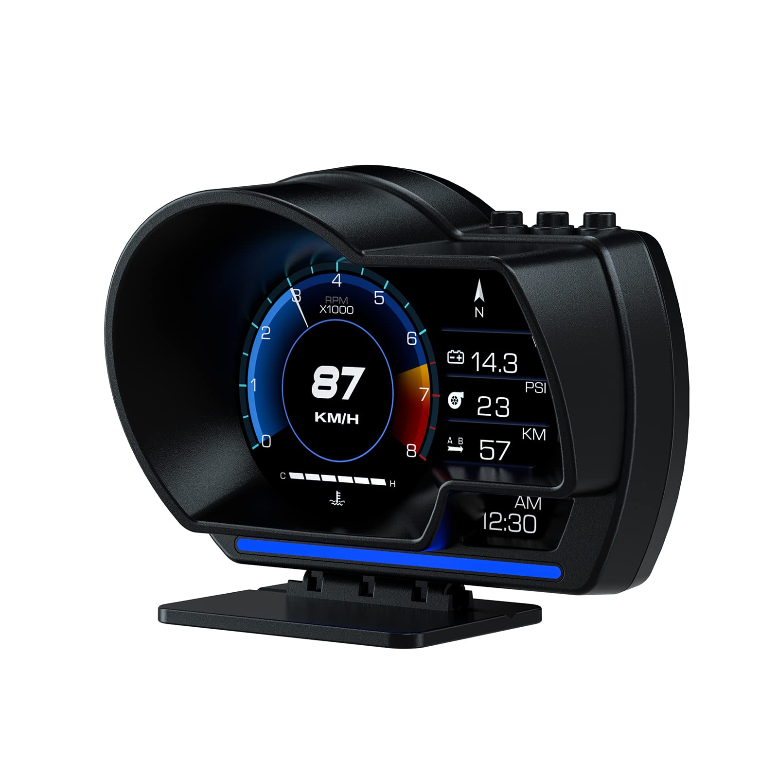 Car HUD Head Up Display P6, OBD+GPS Smart Gauge, Works Great for All Cars