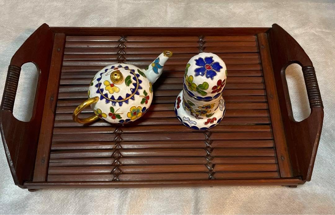 銀製品 菓子切 和楊枝 鶴亀松竹梅柄 レザー扇型ケース 銀製 楊枝 亀