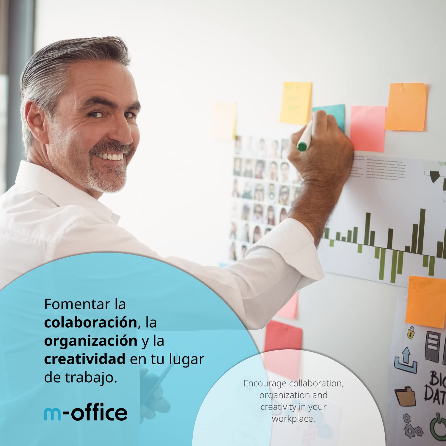 Pizarra para Rotuladores, Pizarra Blanca Pared, Pizarra Rotulador Marco de Aluminio, Pizarra Blanca de Melamina para Uso Escolar, Laboral o Personal, Superficie Suave · m-office (120x90cm)