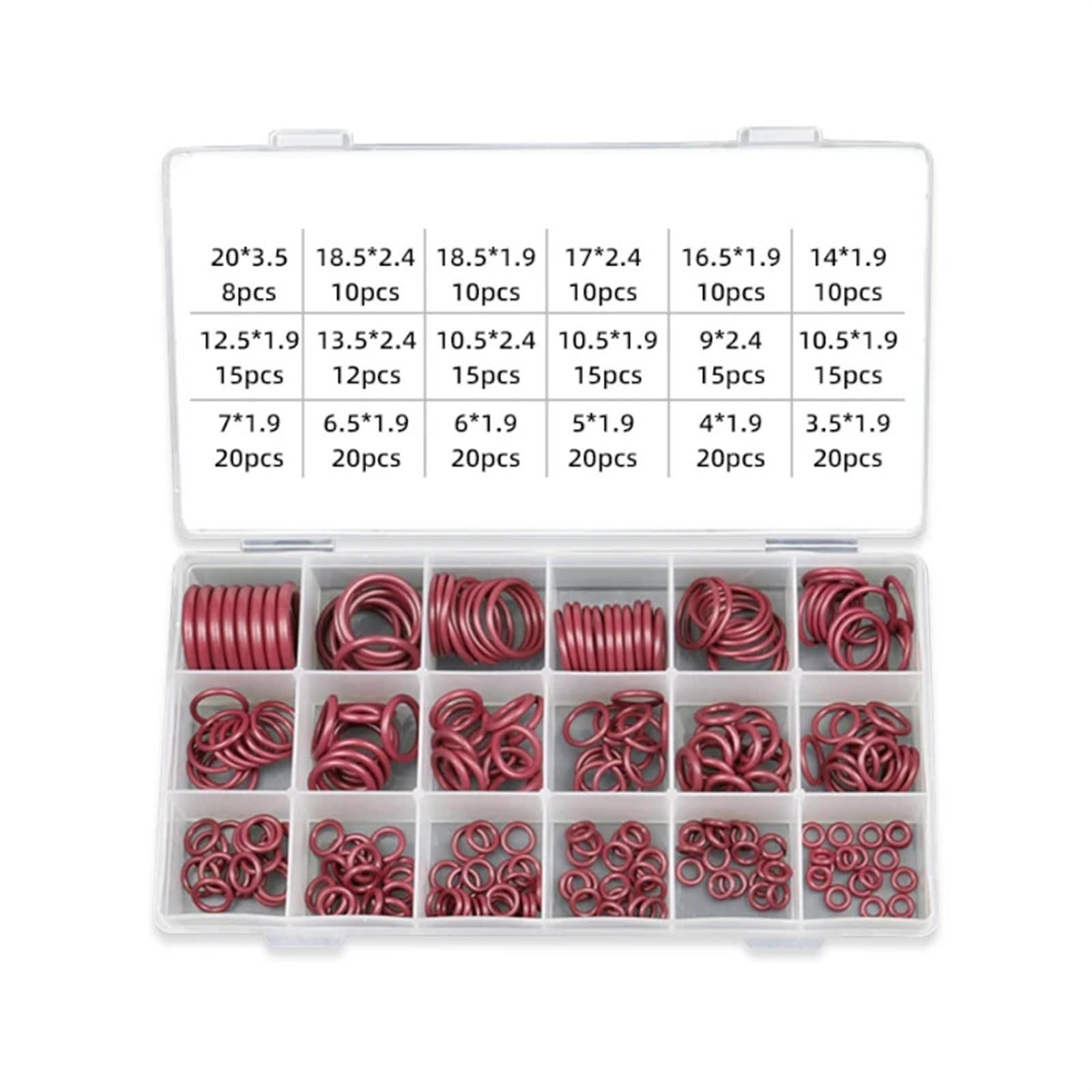 Surtido de juntas tóricas Juego de juntas tóricas de goma Kit de juntas for aire acondicionado automotriz Sellos R134a R12 Hidráulicos Mecánicos