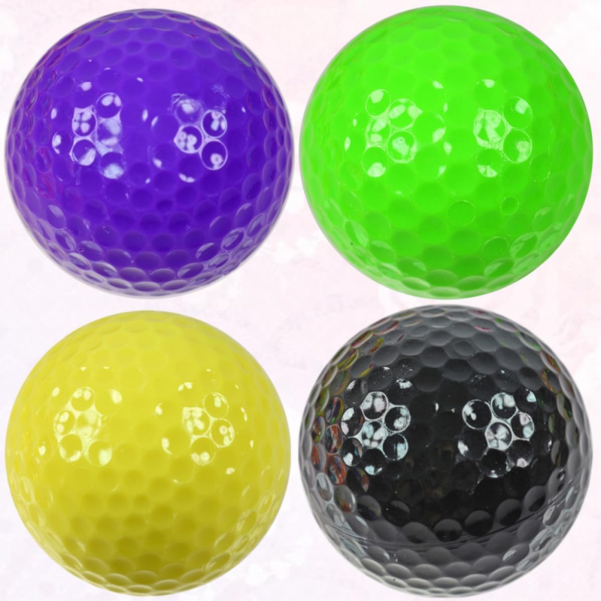 4pcs Non-Porous Rubber Golf Practice Balls for Sports Training and Indoor Practice Portable Hollow Training Balls Random Color