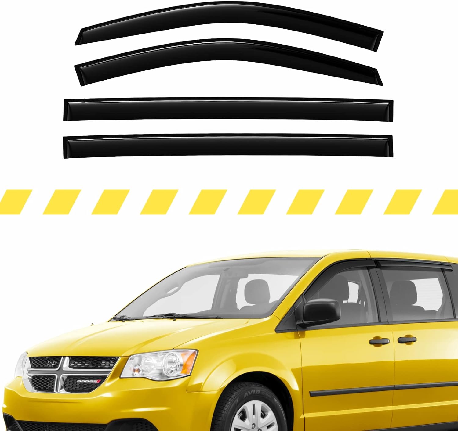 Extra Durable Window Deflectors TapeOn Window Visors Rain