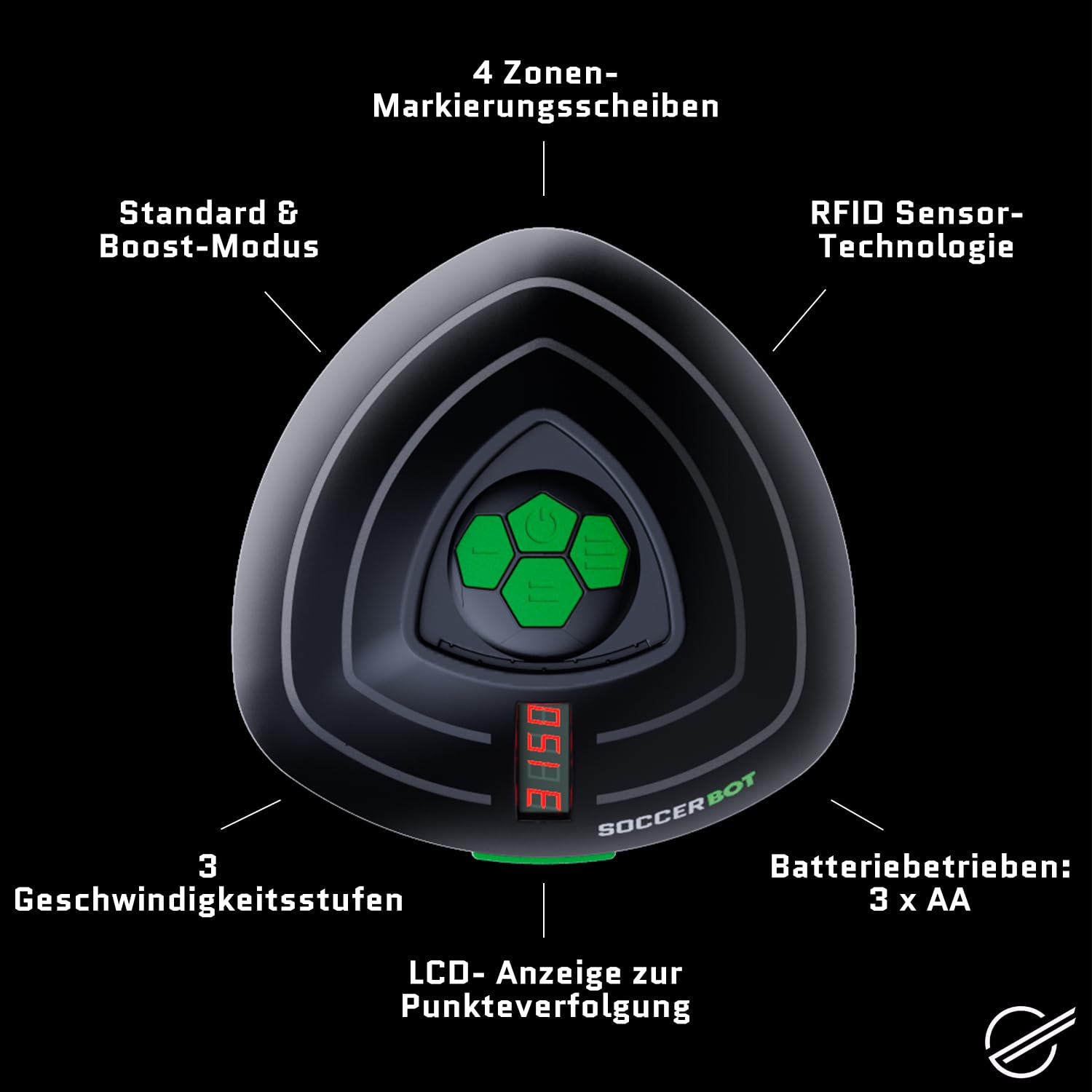 Strikesphere 1001CB-MTL Soccer Bot Indoor Fußballtrainer, schwarz, Einheitsgröße