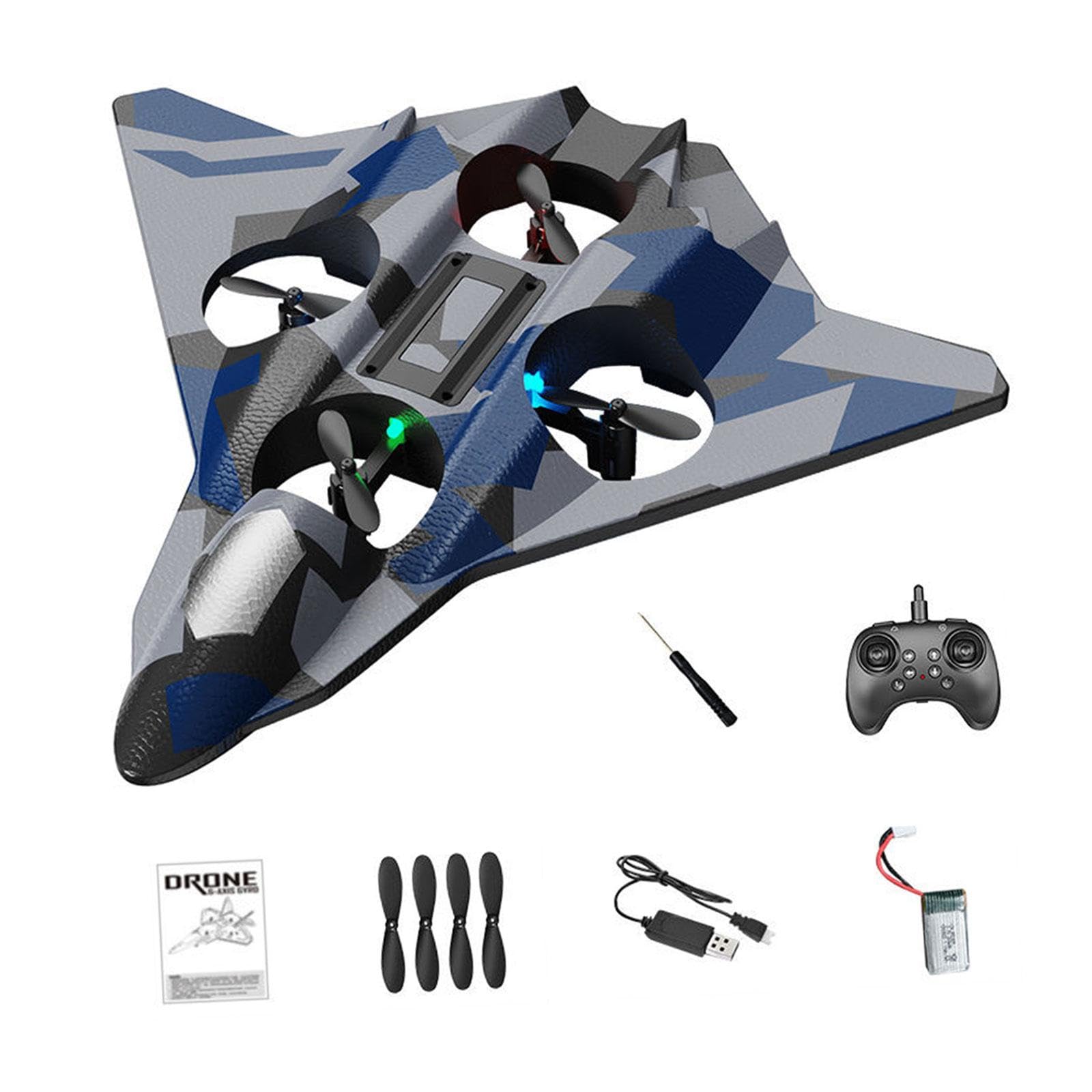 Aereo Radiocomandato RC Quadcopter Telecomando Materiale Eva Flips Rotazione 360 Gradi Facile Decollo Atterraggio Luce Notturna Adatto per Bambini ADU, Blu