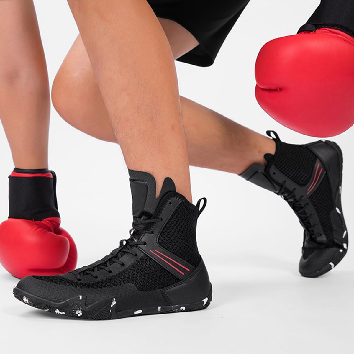 Scarpe da Boxe & Wrestling Professionali Stivali da Boxe per Uomo Donna per Sollevamento Pesi, Palestra, Squat Stacco
