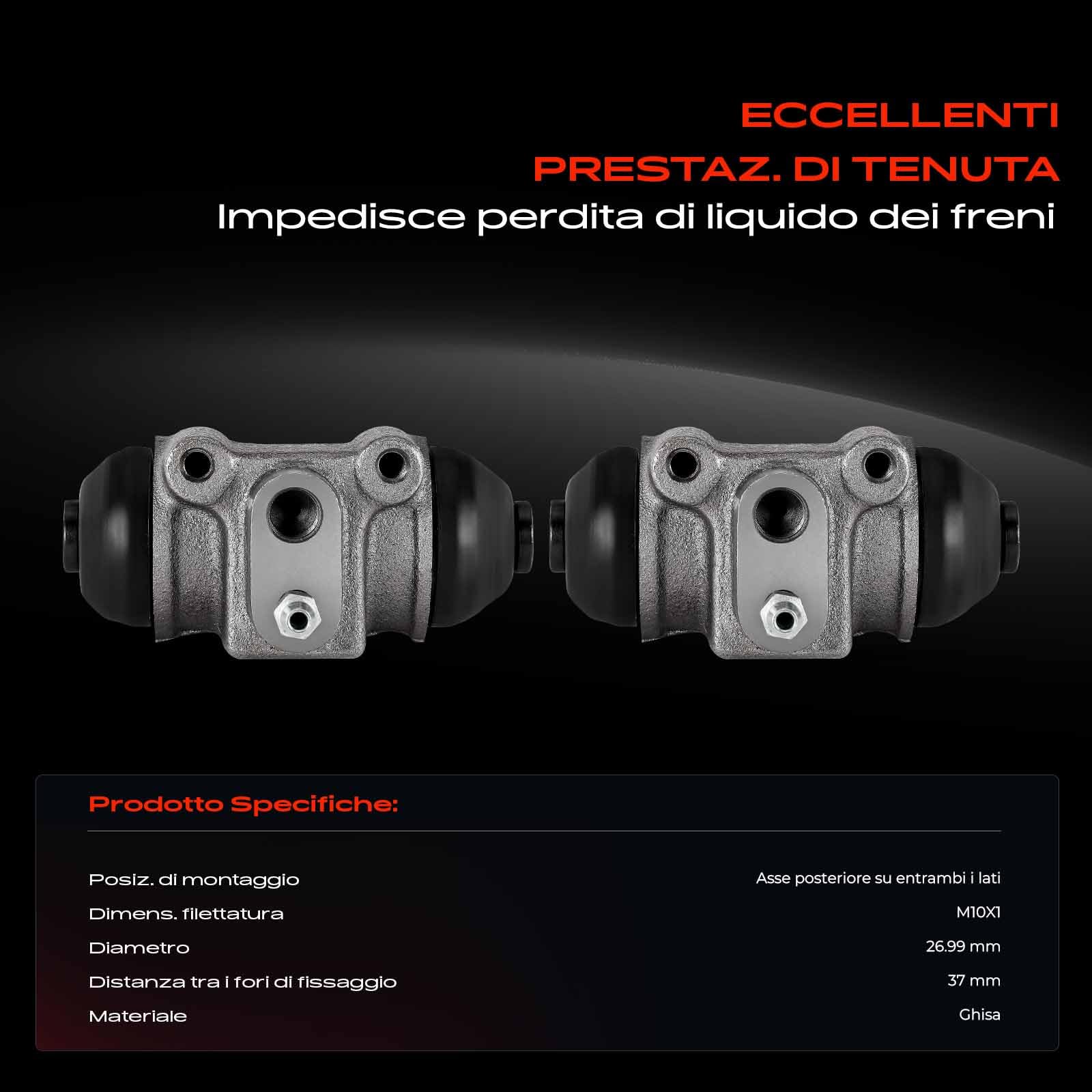 Frankberg 2x Cilindro freno ruota Cilindro freno Posteriore Compatibile con Ducato Bus 230 Jumper Furgone 230L Jumper Bus 230P Ducato Pianale/Telaio 230 Replace# 52925X