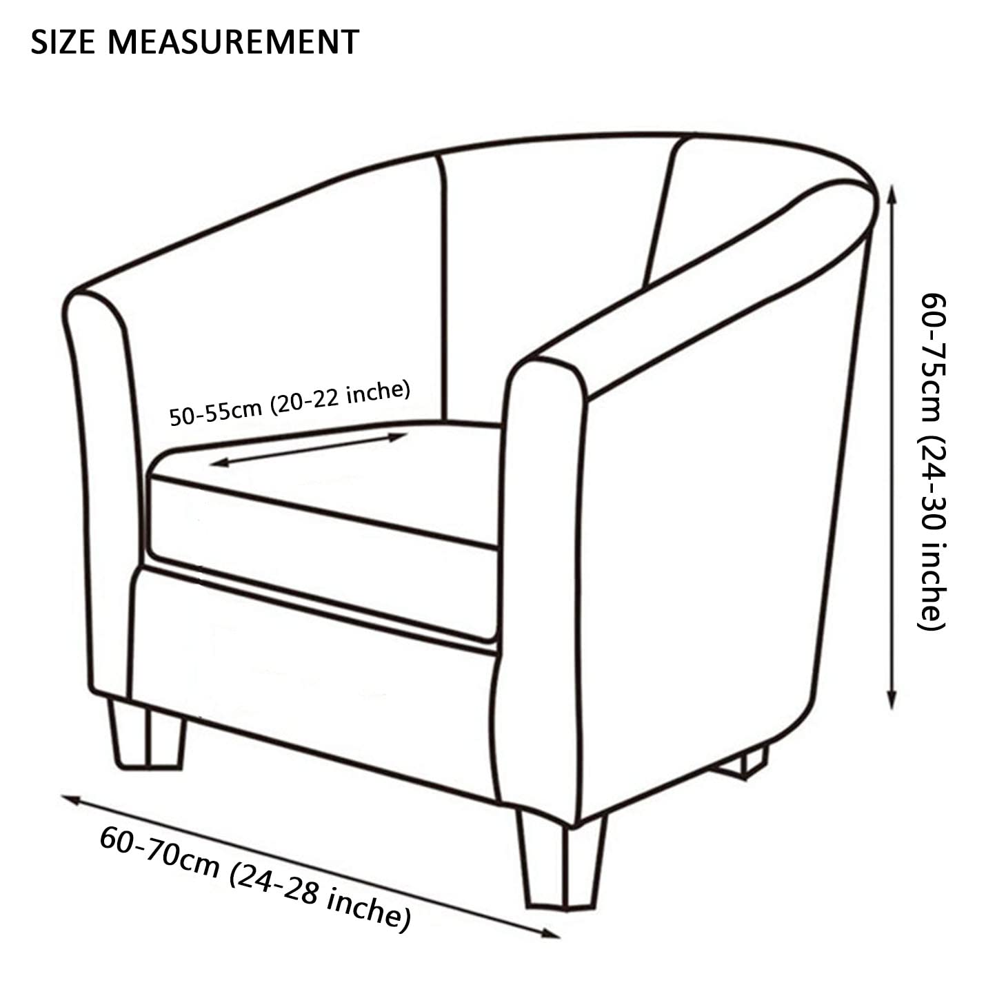 YOPOIY Zmywalny pokrowiec na krzesło klubowe z nadrukiem, miękkie pokrowce na krzesła klubowe, rozciągliwy pokrowiec na fotel, ochraniacz na meble, do salonu, baru, baru, hotelu, C
