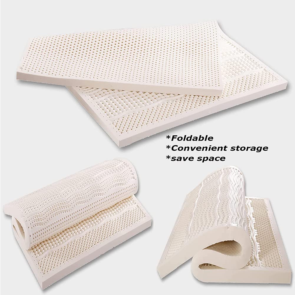 Colchón de látex Natural Premium de 10 cm (4 Pulgadas), Duradero, no se deforma, tamaño Completo (90 x 190 cm (35 x 75 Pulgadas)) para Mayor Comodidad y Soporte.