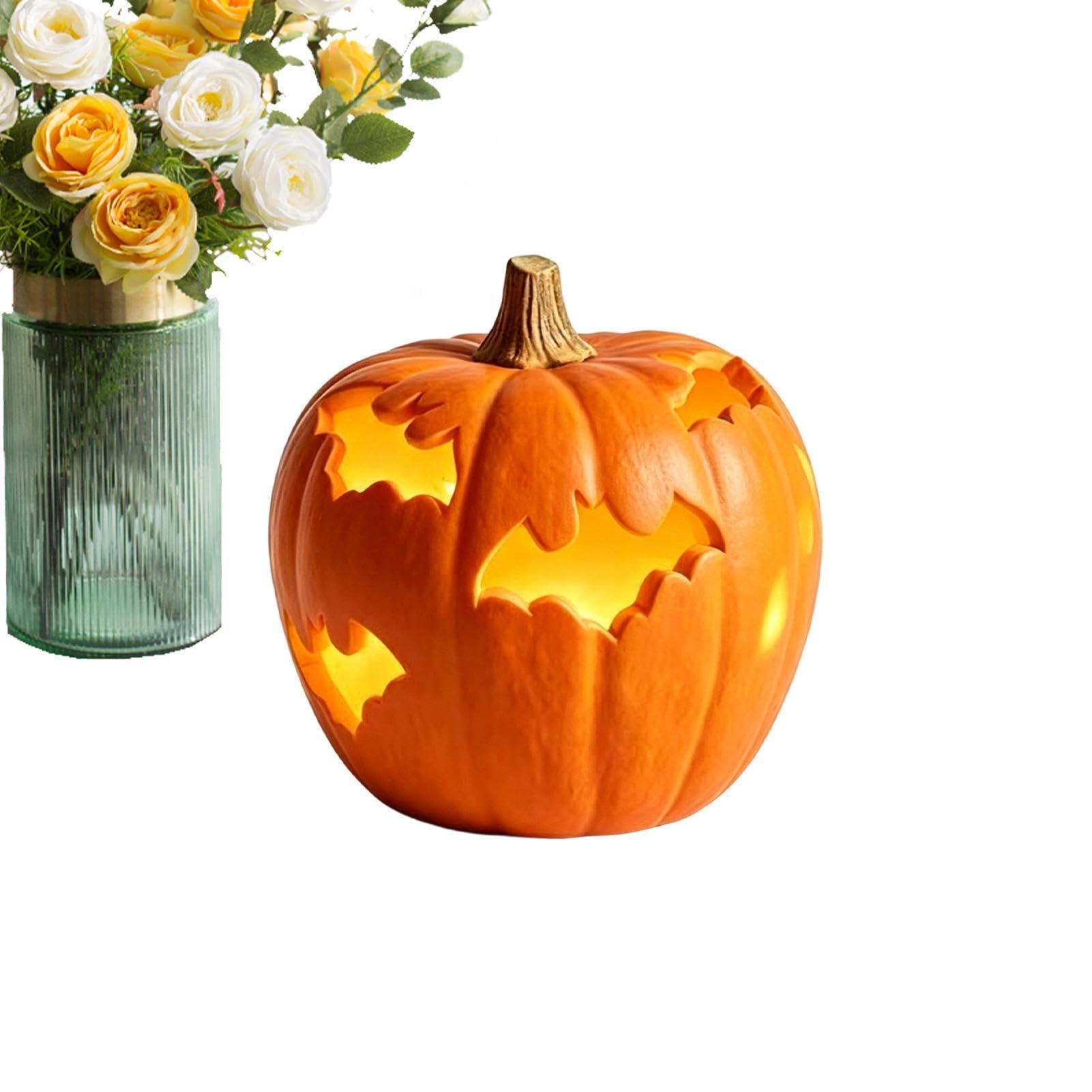 Generisch Lanterna a di Halloween, decorazione per le vacanze, lampada da tavolo | Statua di zucca, decorazione da tavolo luminosa per autunno, casa, interni, bar, fattoria, cottage e così via