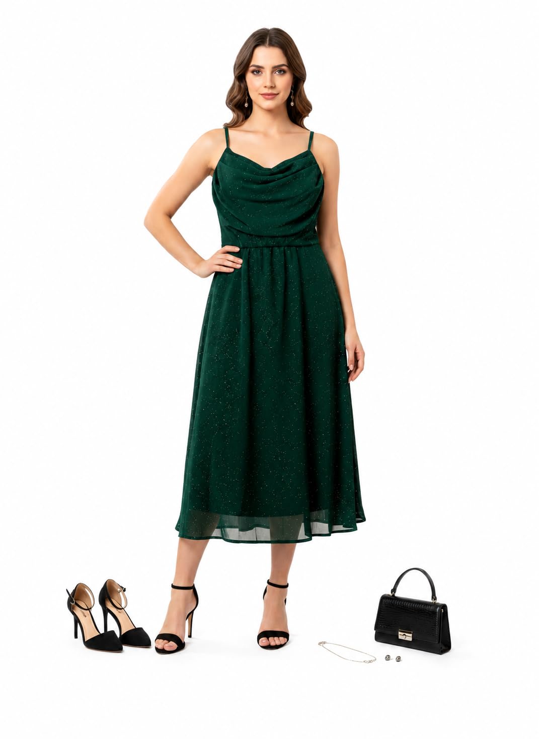 Women's Blue Glitter Dress-picture-33