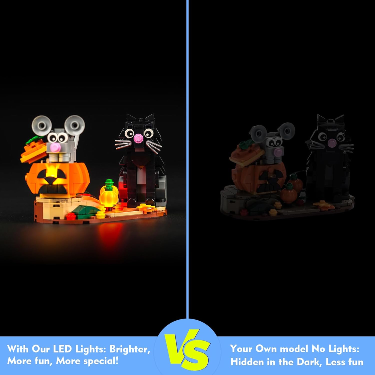 LED Light Kit Compatible with Lego Halloween Cat and Mouse 40570 for Adults (Lights Only, No Models)