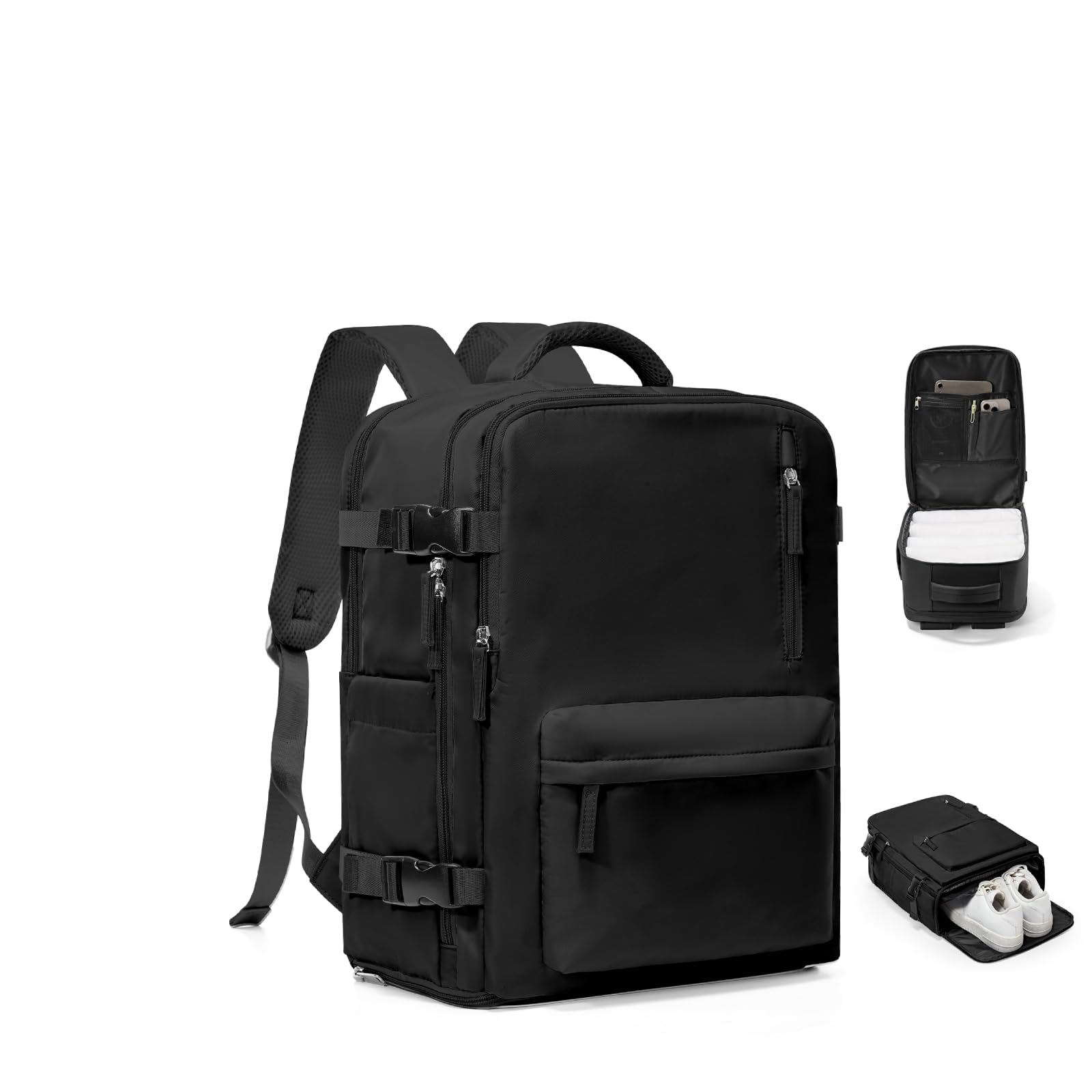 VGCUB Carry on Travel Backpack for Women Men Large Laptop Gym Work Frontier Airlines Personal Item Bag Business Airport Lightweight Backpack Flight Approved Mochilas de Viaje Black — view 37