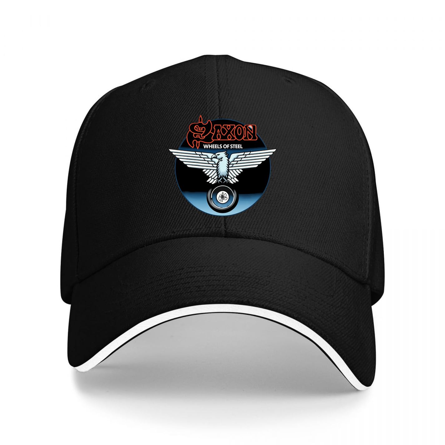 Uhrzhzz Women's Black Baseball Cap Rather Saxon Wheels Of Steel Metal Band Dad Trucker Hat