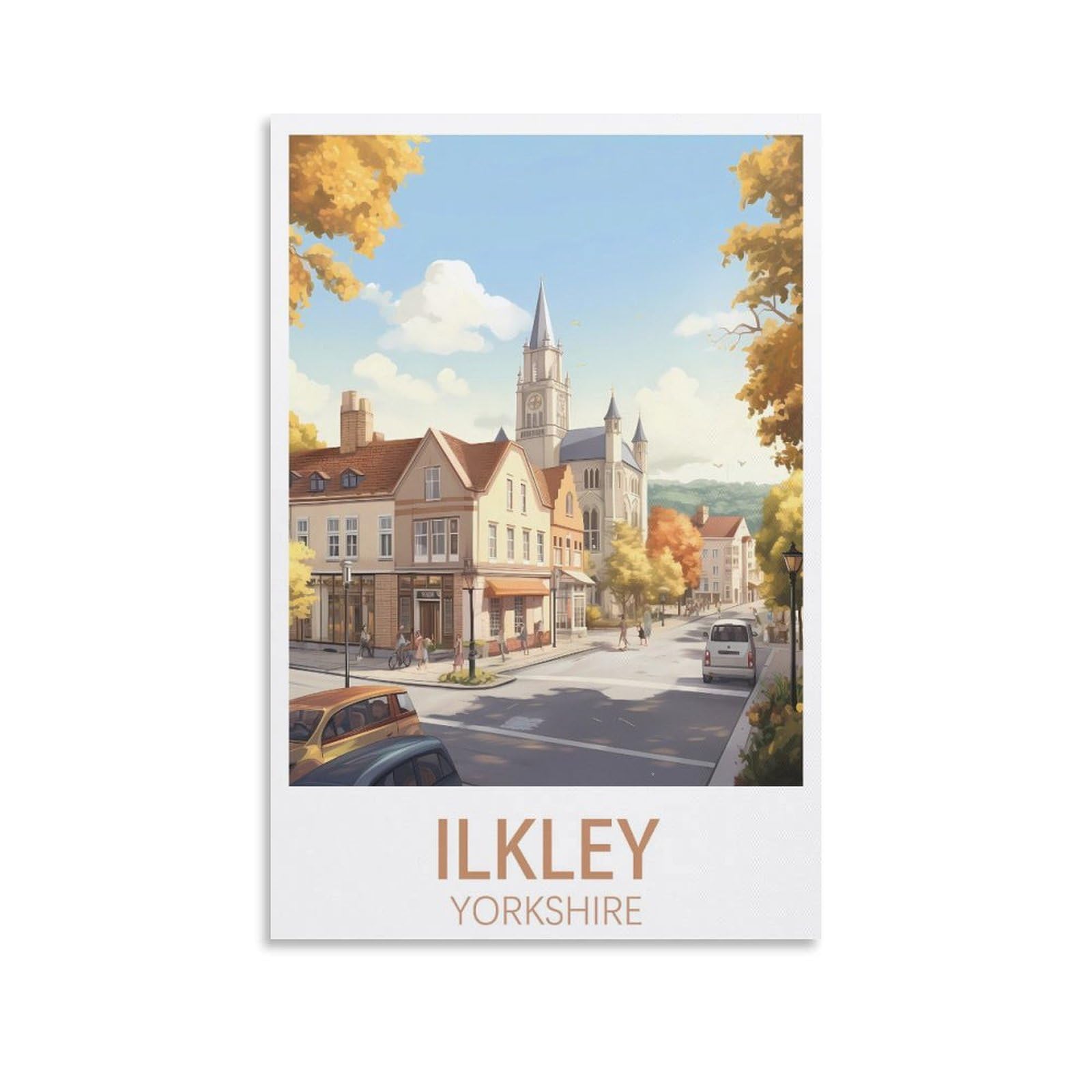 EZMLFA Diamond Painting Kits for Adults,Ilkley Yorkshire DIY Crystal Embroidery Gifts,Diamond Art Craft,for Living Room Home 50x60cm