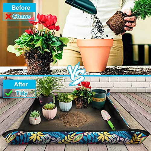 Repotting Mat for Plant Transplanting and Mess Control 29.5"x 29.5" Oxford Fabric Waterproof Potting Foldable Indoor Portable Gardening Tray Unique Gifts Lovers - Image 3