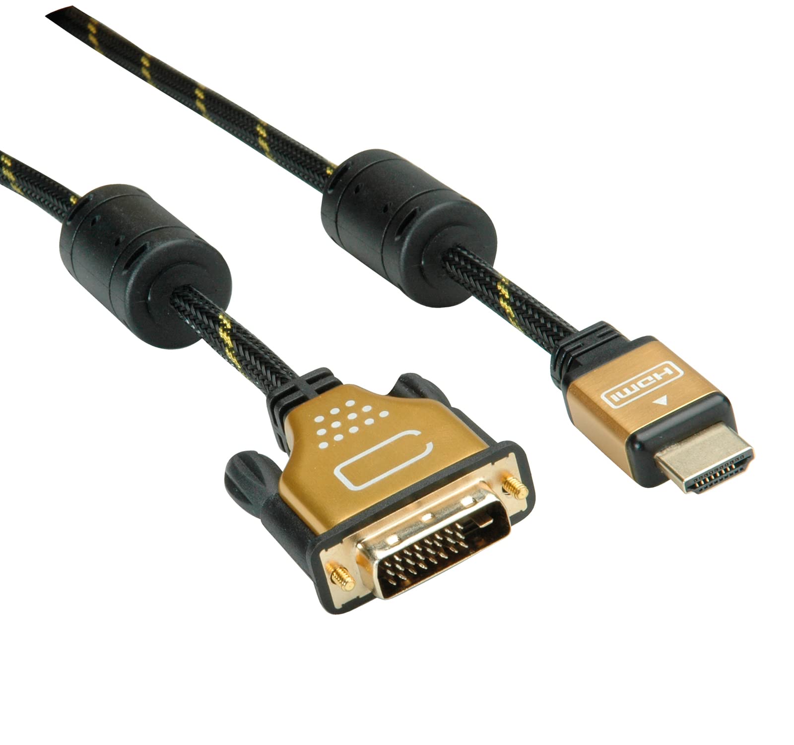 Roline 11.04.5893 Cavo adattatore video HDMI DVI da 5 m - Adattatori per cavo video (5 m, HDMI, DVI, maschio, maschio, oro)