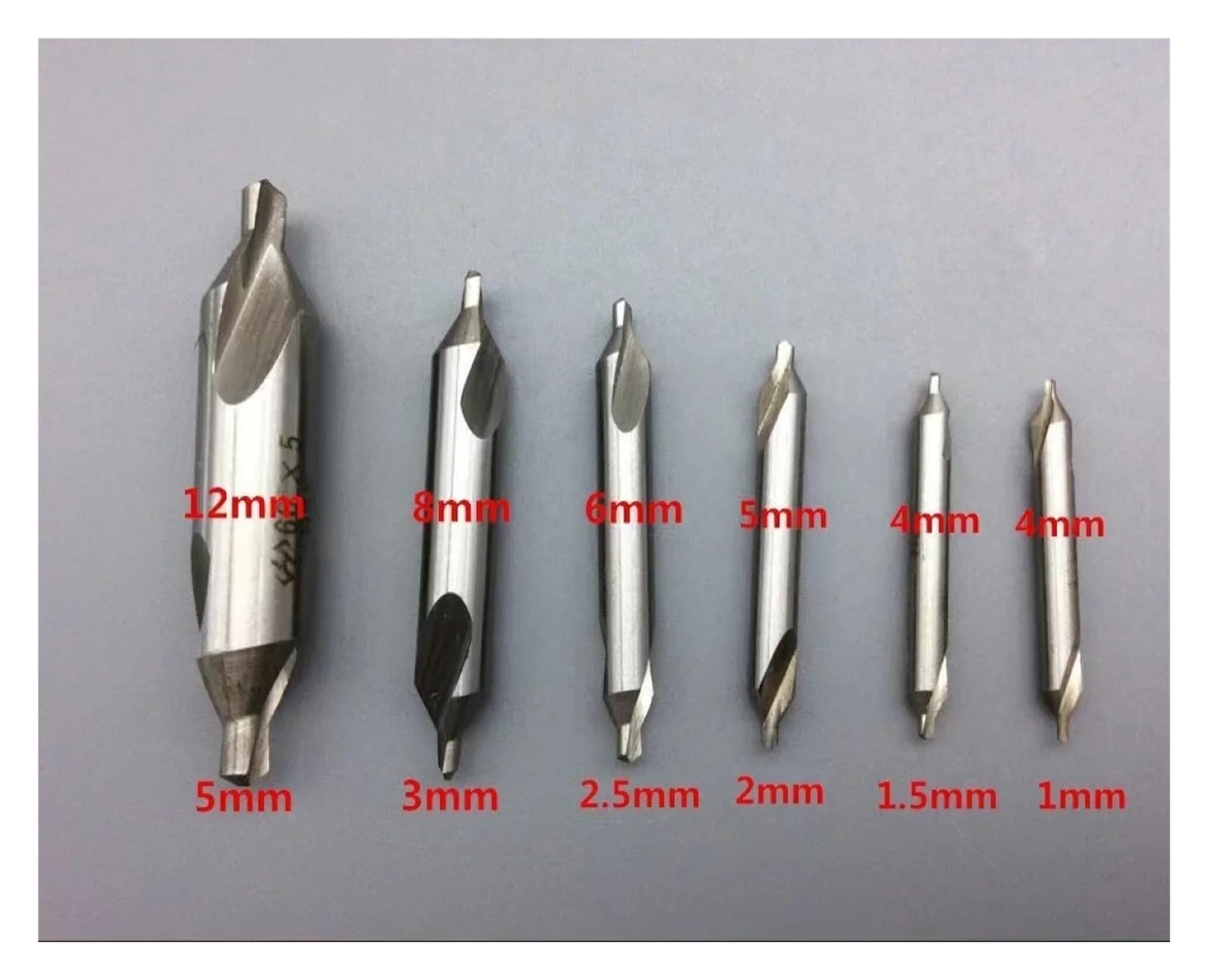 Wiertło centrujące HSS, Zestaw wierteł centralnych HSS 60 stopni i pogłębiaczy 1,5-6,0 mm(6pcs 2.0 6.0mm)