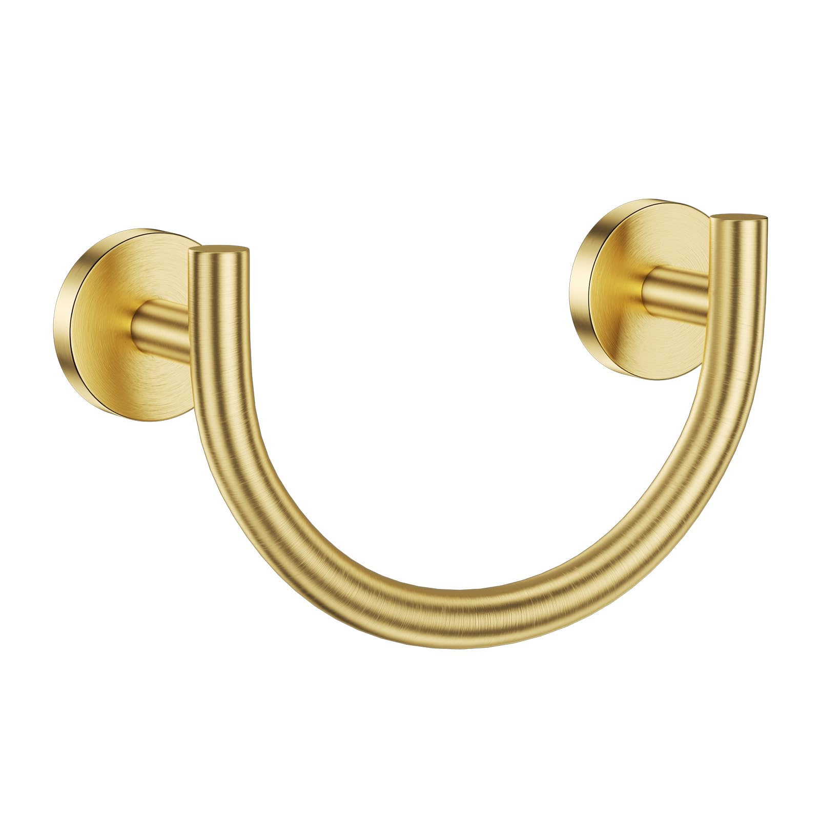 Photo 1 of TNOMS Brushed Gold Smiley Face Towel Ring