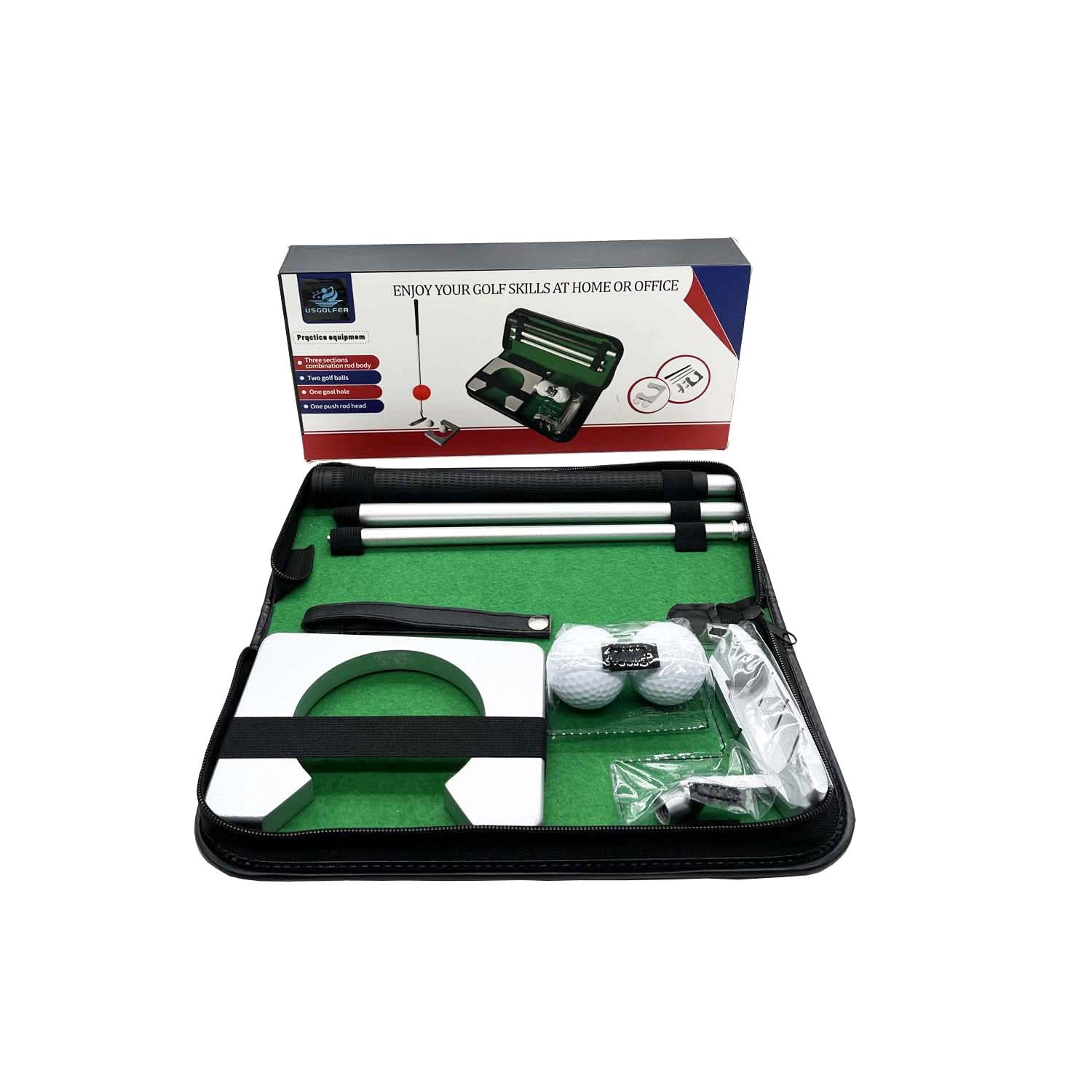 USGOLFER Executive Golf Travel Putter Set for Office or Home.Golf Putting Gifts.Souvenirs Novelty Presents (Aluminum)