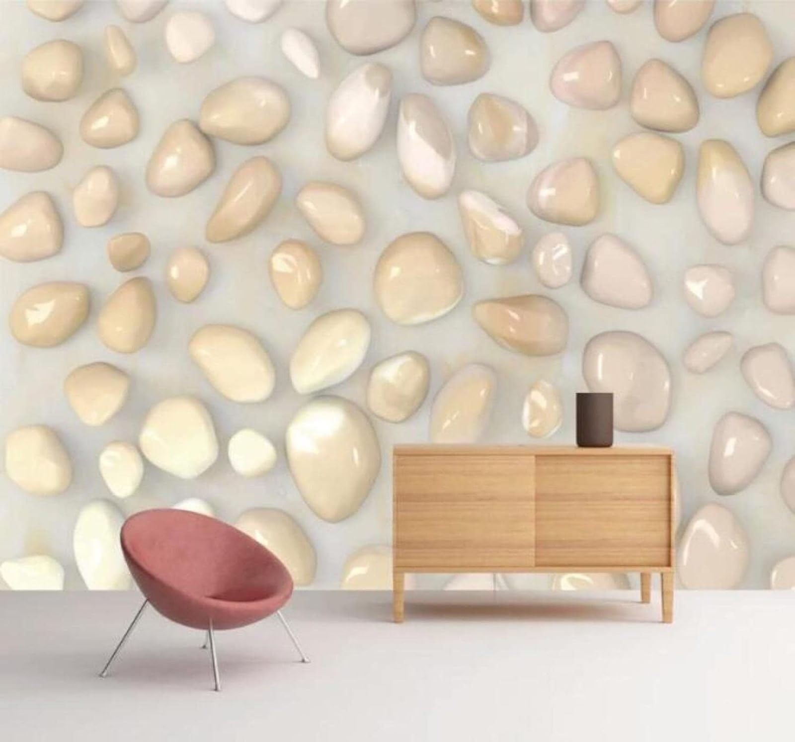 XLMING Minimalist Three Dimensional Pebbles Restaurant Café 3D Wallpaper Luxury Home Dining Decor Paste Sofa Living Room The Wall for Bedroom Mural-150cm×105cm