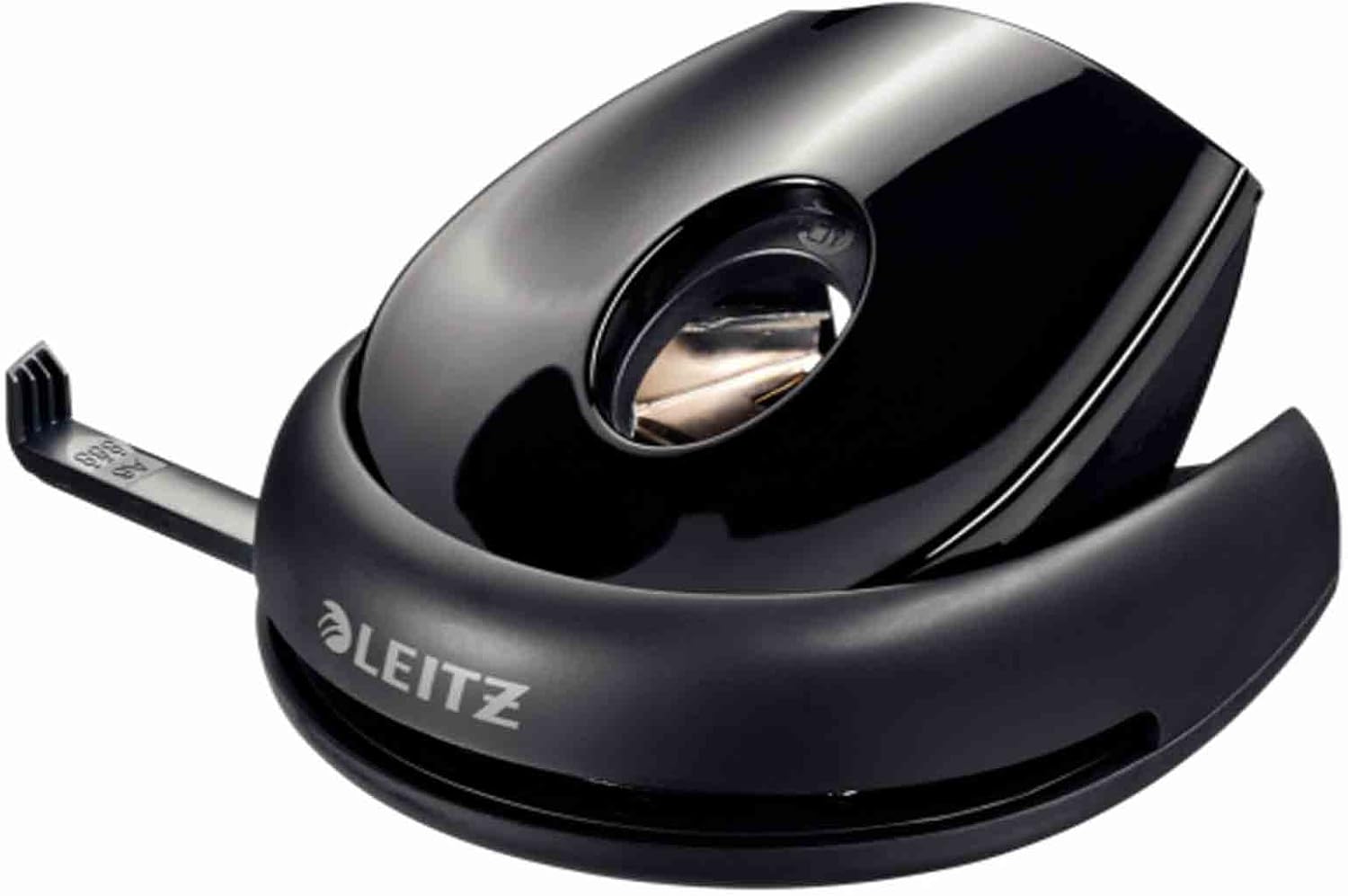 Leitz Hole Punch, 25 Sheets, Guide Bar with Format Markings, Plastic, Allura Range, 50090095 - Black