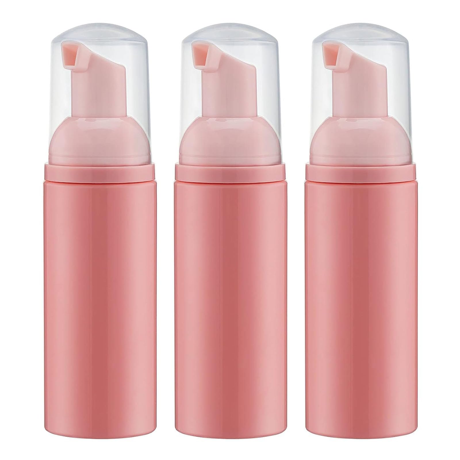 Tazweeq 3 Soap Foam Bottles, Squeeze Foam Bottle Travel Pack, Bath & Shower Containers, Soap Shampoo Foam Bottle, 60ml Mini Foam Bottle, Pink
