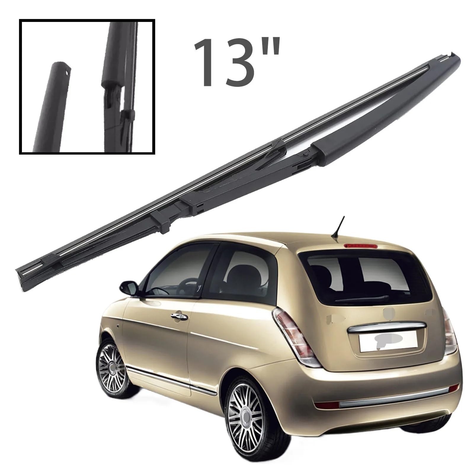 Escobilla limpiaparabrisas trasera de 13" compatible con Lancia Ypsilon 2003-2011. Accesorios for coche