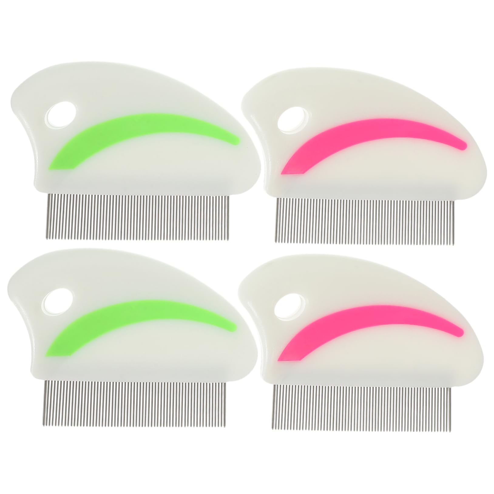 ifundom 4Pcs Stainless Steel Removal Comb for Pets Handy Cat and Dog Grooming Tool Lightweight and Portable Red and Green Colors Dust and