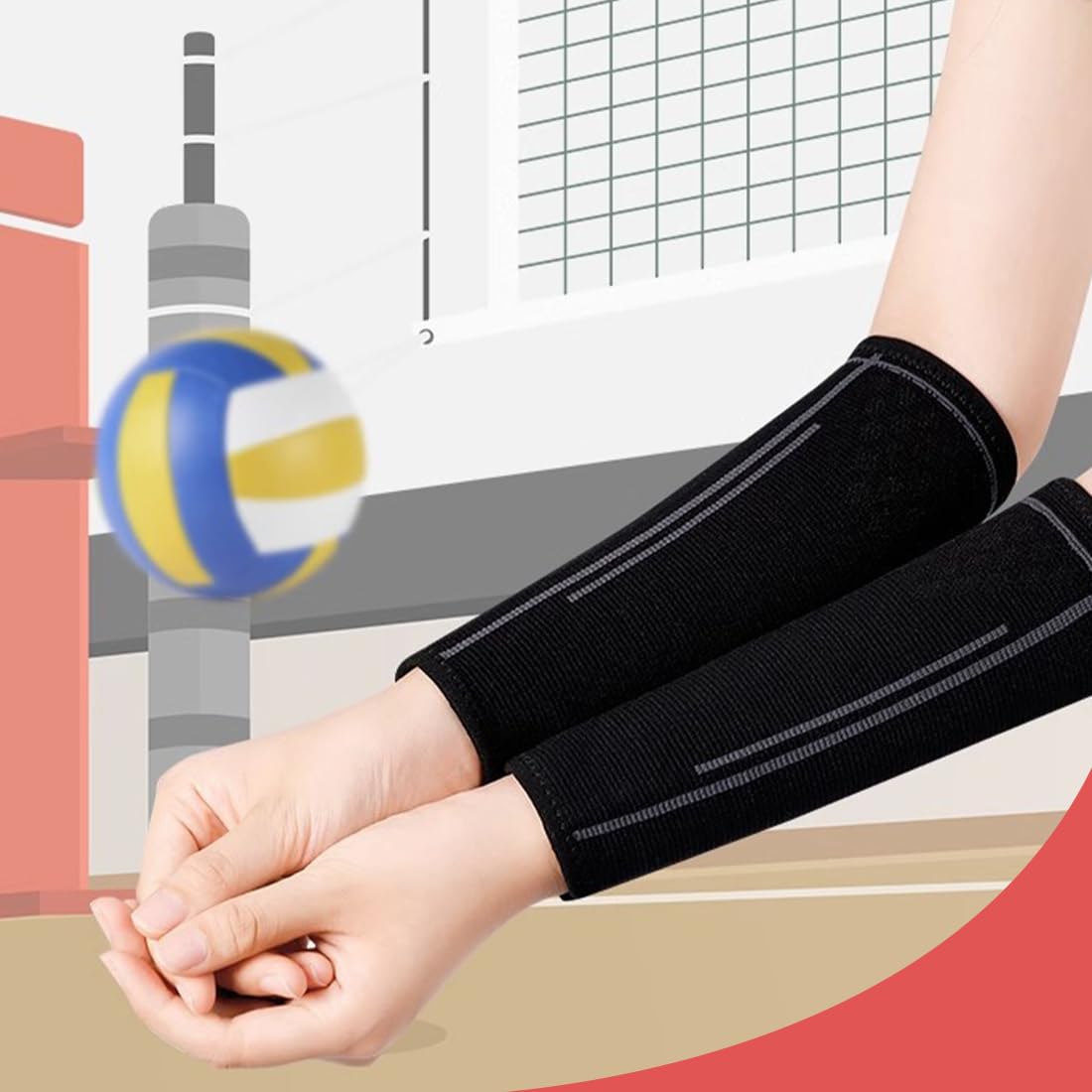 MenYiYDS, 1 PAIR OF VOLLEYBALL ARM SLEEVES, ELASTICATED MUSCLE TIGHTENERS, ARM PROTECTORS for MEN AND WOMEN WRIST BANDAGES - Image 4