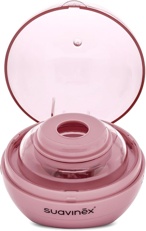 Suavinex, Esterilizador de Chupetes Portátil con Luz Ultravioleta UV, Elimina el 99% de los Gérmenes en 3 Minutos, Funciona con Pilas o USB, Seguro, Sin Agentes Químicos, Ideal Viaje, Duccio Rosa