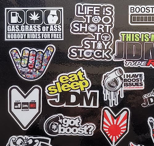 41Pcs Funny Japanese Jdm Decals Bumper Drift Stickers For Cars Funny Hard Hat Sticker Motorcycle Helmet Decals #TOP5